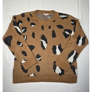 P.S. Love - Leopard Print Soft Knit Sweater – 1X/2X - Animal‎ Print Casual Comfy